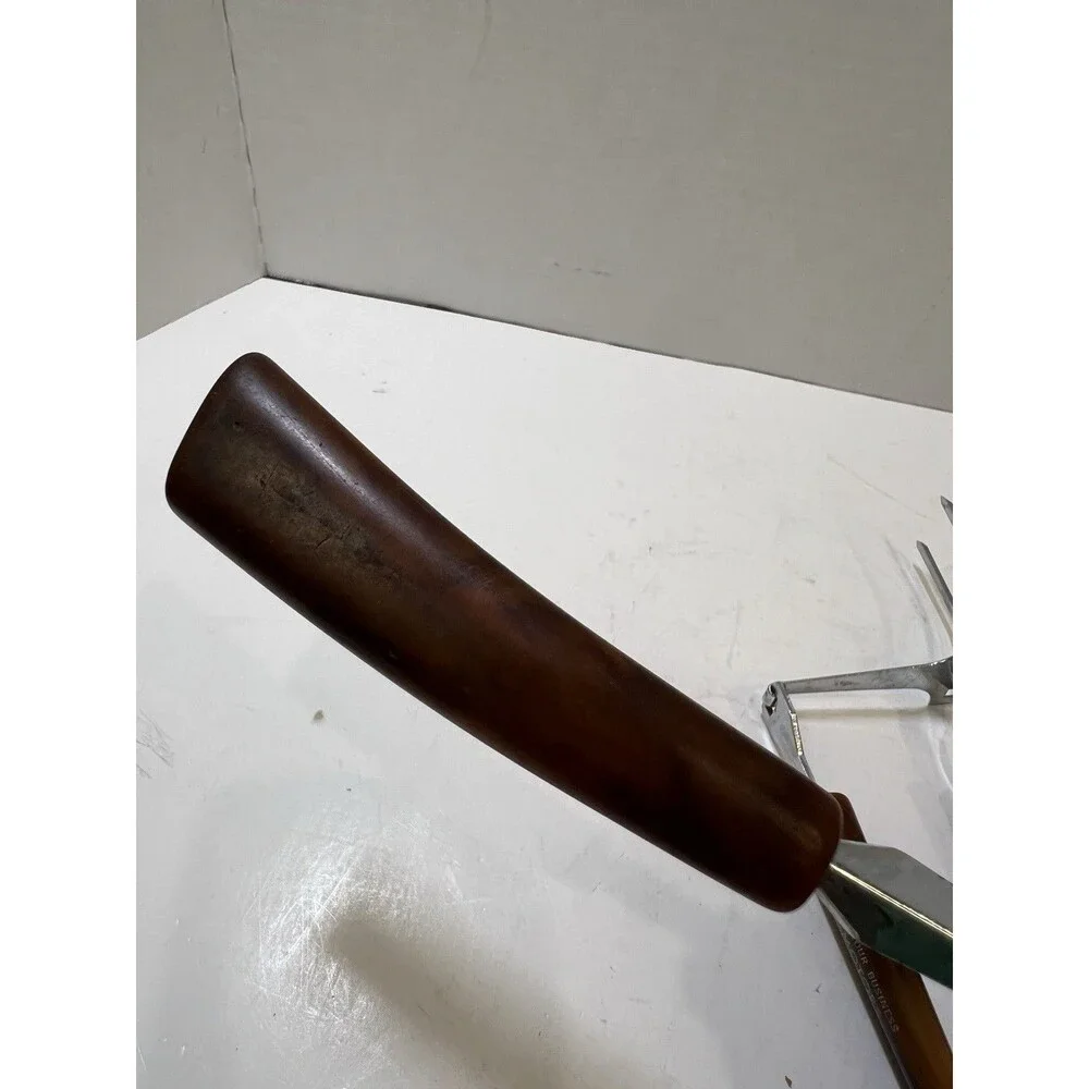 Slotted Skimmer Spoon side Knife Stainless Steel handle Vintage Brown Bakelite